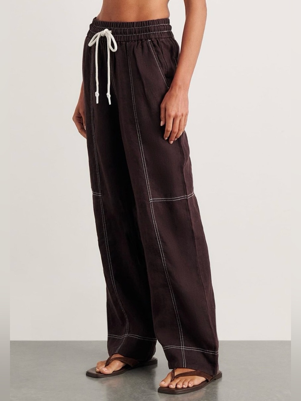 CHALME Australia Linen Blend Relaxed Leg Pant - Picture 5 of 15